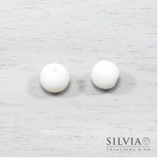 Perla in ceramica bianca satinata tonda 14 mm