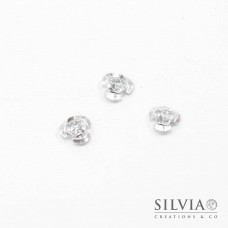 Perla argento in alluminio a forma di rosa da 10x6,5 mm x 50pz