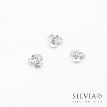Perla argento in alluminio a forma di rosa da 10x6,5 mm x 50pz