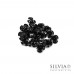 Perla nera in alluminio a forma di rosa da 10x6,5 mm x 50pz
