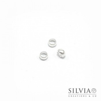 Schiaccino distanziatore argento in ottone 4x2 mm x 50pz