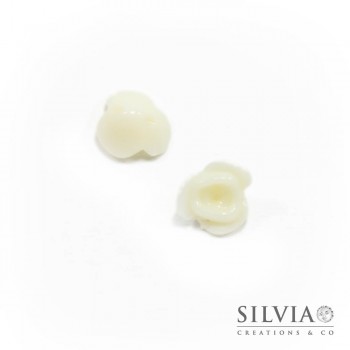Perla avorio in acrilico a forma di rosa da 14 mm x 10pz