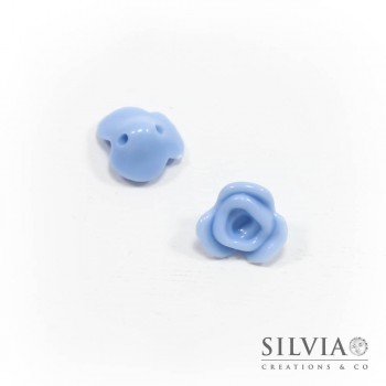 Perla azzurro cielo in acrilico a forma di rosa da 14 mm x 10pz