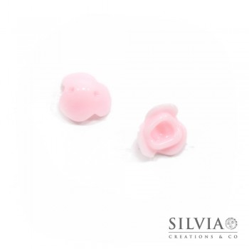 Perla rosa baby in acrilico a forma di rosa da 14 mm x 10pz