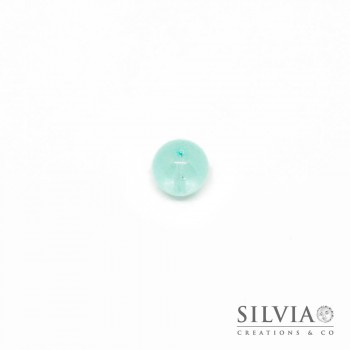 Perla in vetro color azzurro acqua tonda 10 mm