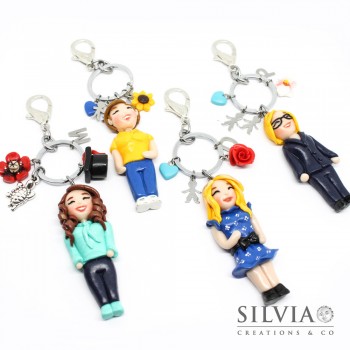 Portachiavi personalizzato con personaggio e charms