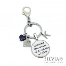 Portachiavi per casa con frase noi ci vediamo a casa e charms