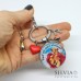 Portachiavi con scritta Papà sei unico al mondo cuore e charms personalizzati