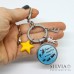 Portachiavi con scritta Papà ti aspetto a casa stella e charms personalizzati