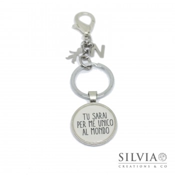 Portachiavi con frase tu sarai per me unico al mondo