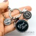 Portachiavi portafortuna con scritta Good Luck Black con charms 