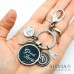 Portachiavi portafortuna con scritta Good Luck Black con charms 