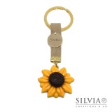 Portachiavi con girasole e ciondolo con nome
