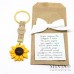 Portachiavi con girasole e ciondolo con nome