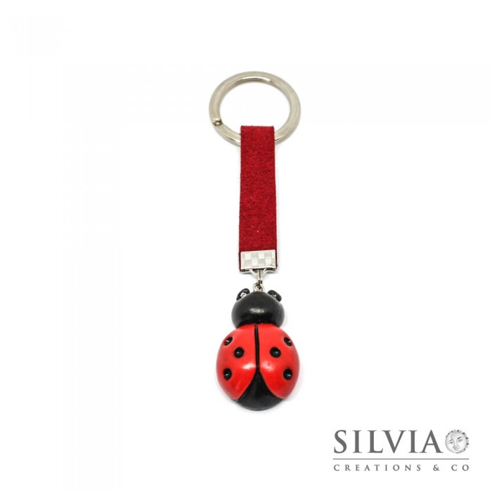 Portachiavi coccinella rossa handmade - silviacreationsandco
