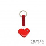 Portachiavi con cuore rosso e strass