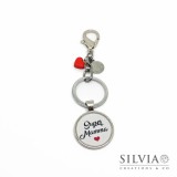 Portachiavi con scritta Super Mamma e charms