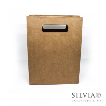 Shopper con foro avana in cartoncino da 190x90x250mm