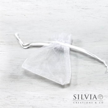 Sacchetto di organza bianco da 9x7 cm