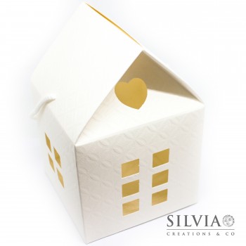 Scatola a forma di casetta effetto matelasse' da 120x120x110mm