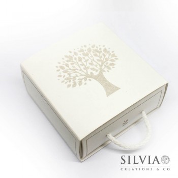 Scatolina a forma di cassetto con albero della vita 90x90x40mm