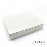 Scatola cornice pelle bianca per bomboniere 250x200x50mm