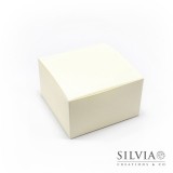 Scatola pieghevole avorio per bomboniere 100x100x60mm