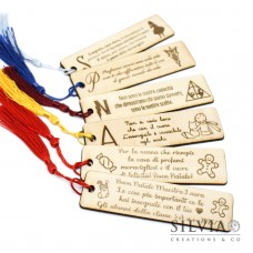 Segnalibro di legno con incisione personalizzata e nappina