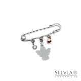 Spilla con angelo e charms per sciarpa o cardigan Spilla con angelo e charms per sciarpa o cardigan