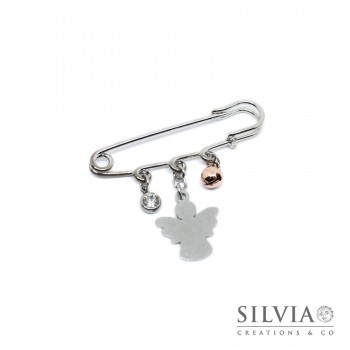 Spilla con angelo e charms per sciarpa o cardigan Spilla con angelo e charms per sciarpa o cardigan