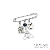 Spilla a tema HP e charms per sciarpa o cardigan Spilla a tema HP e charms per sciarpa o cardigan