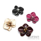 Spilla con orchidea colore a scelta per giacca o cardigan