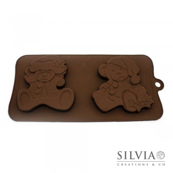 Stampo orsetto di Natale grande in silicone